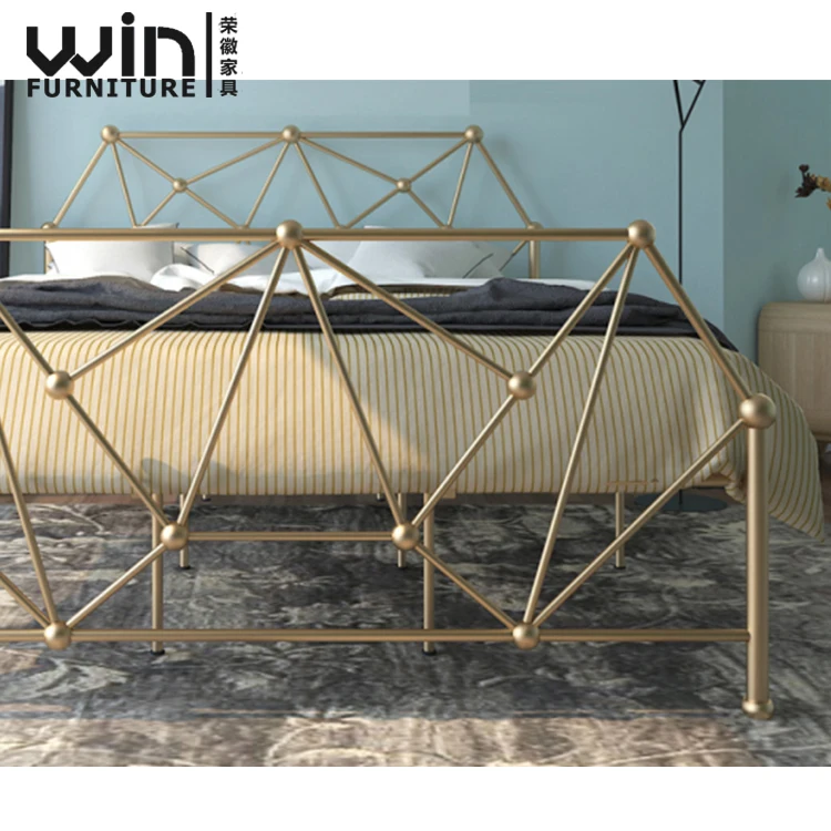 
Competitive price Foshan manufacturer bed room furniture bedroom sets metal bed design 