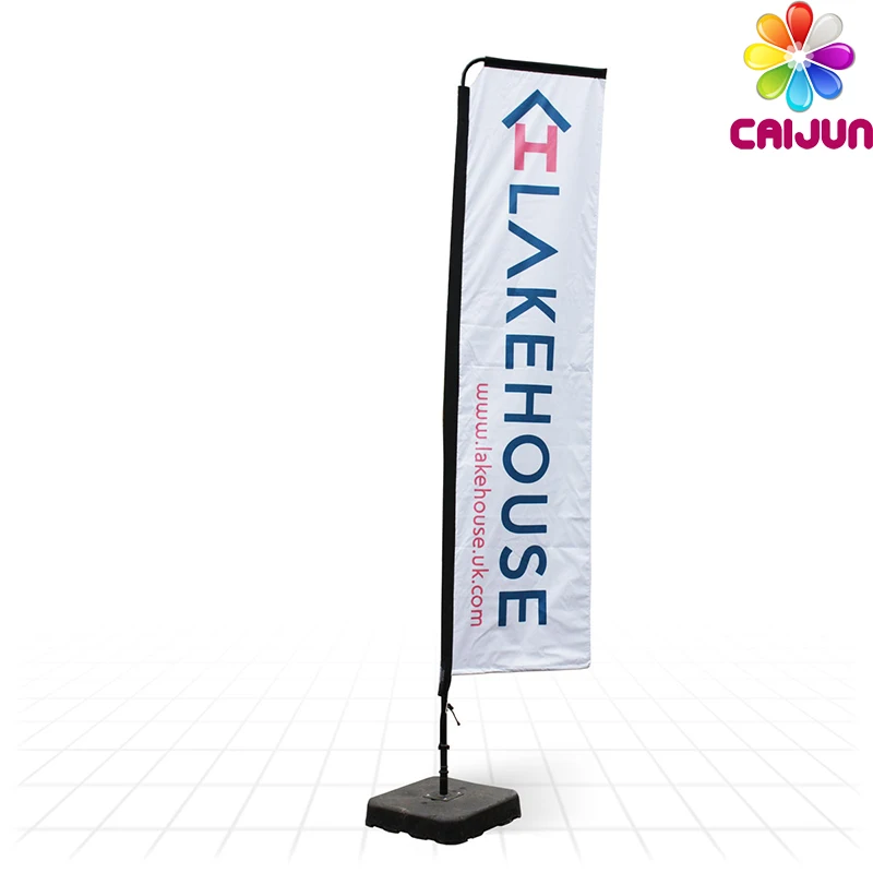 Customized design double sides printed P shape teardrop feather flag