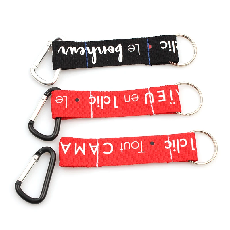 China supplier promotional custom carabiner short lanyard