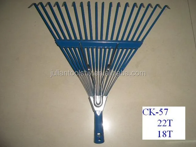 
(PC-DF1622R) 22 TINES IRON STEEL WOOD HANDLE GARDEN LAWN RAKE 