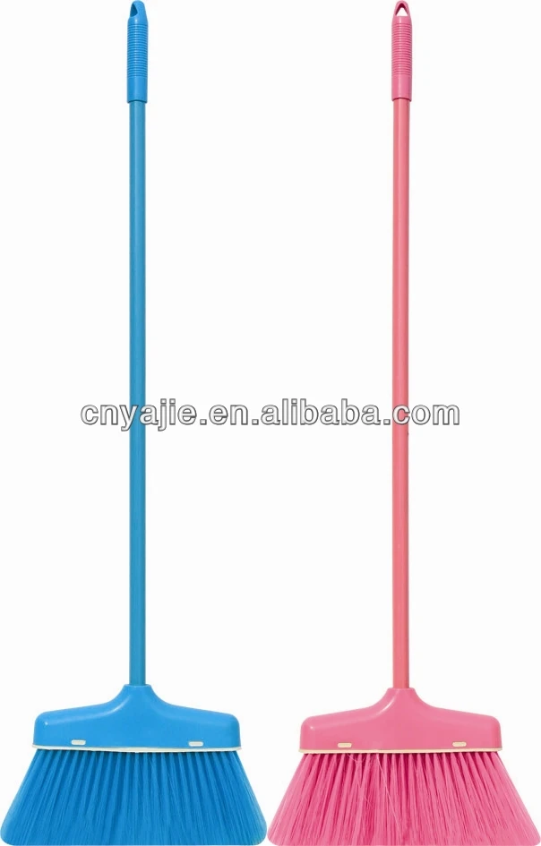 
pink blue color plastic broom for home use 