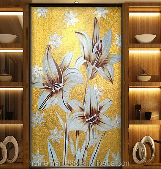 Good Quality Popular Europe Design Glass Flower Mosaic Tile for USA