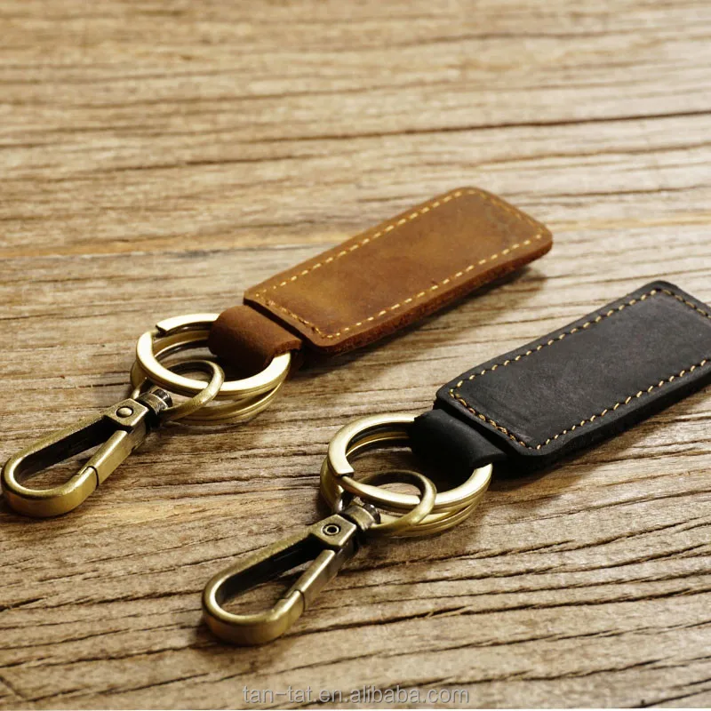 Genuine Leather Strap Key Chain Ring