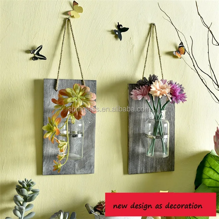 Unique glass & crystal vases bottle glass wall planter as new design glass planter