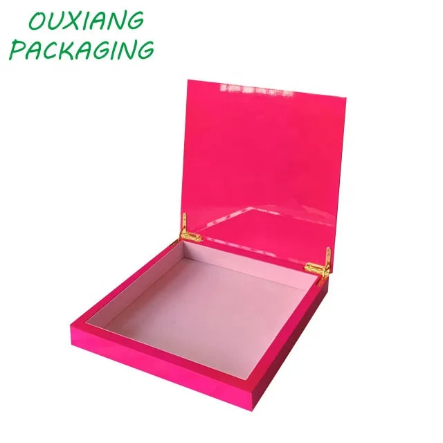 
piano pink lacquer finish luxury wooden chocolate date gift packaging box 