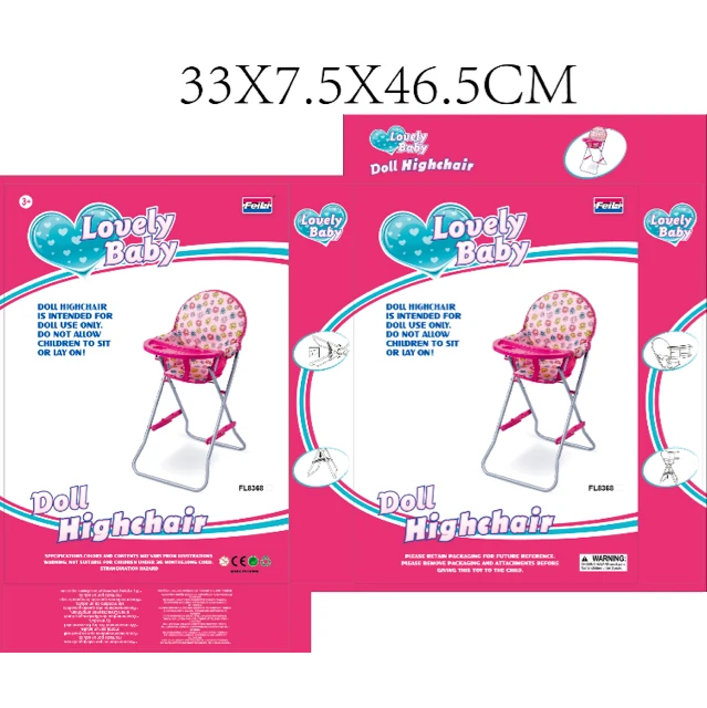 Kids Toy New Coming Baby Doll Metal Highchair With Table