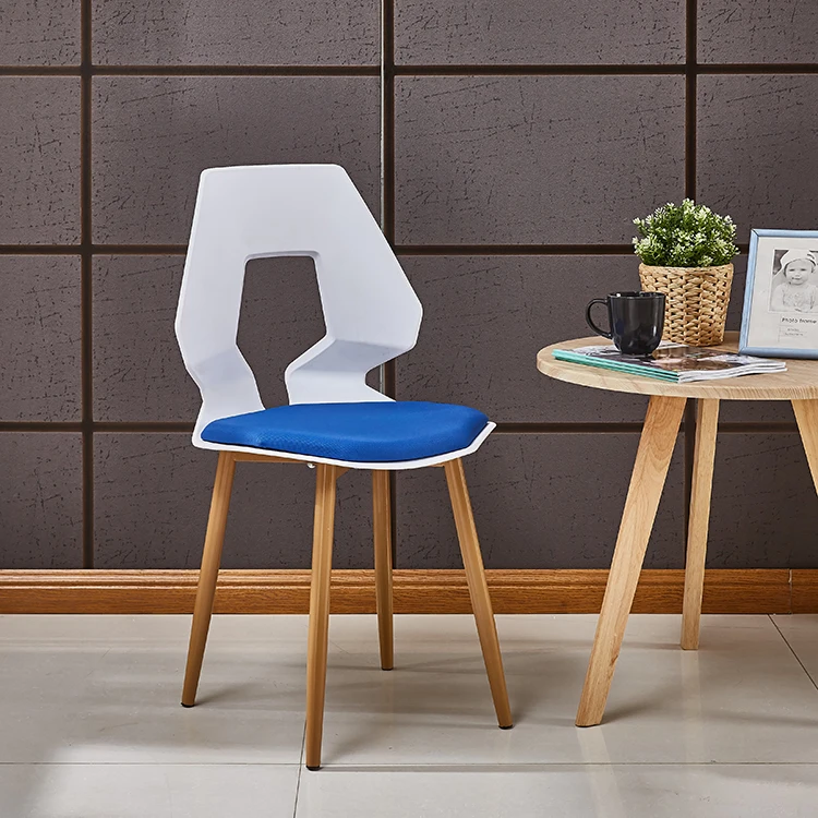 Chinese fashion pp backrest fabric seat colorful plastic restaurant dining chair