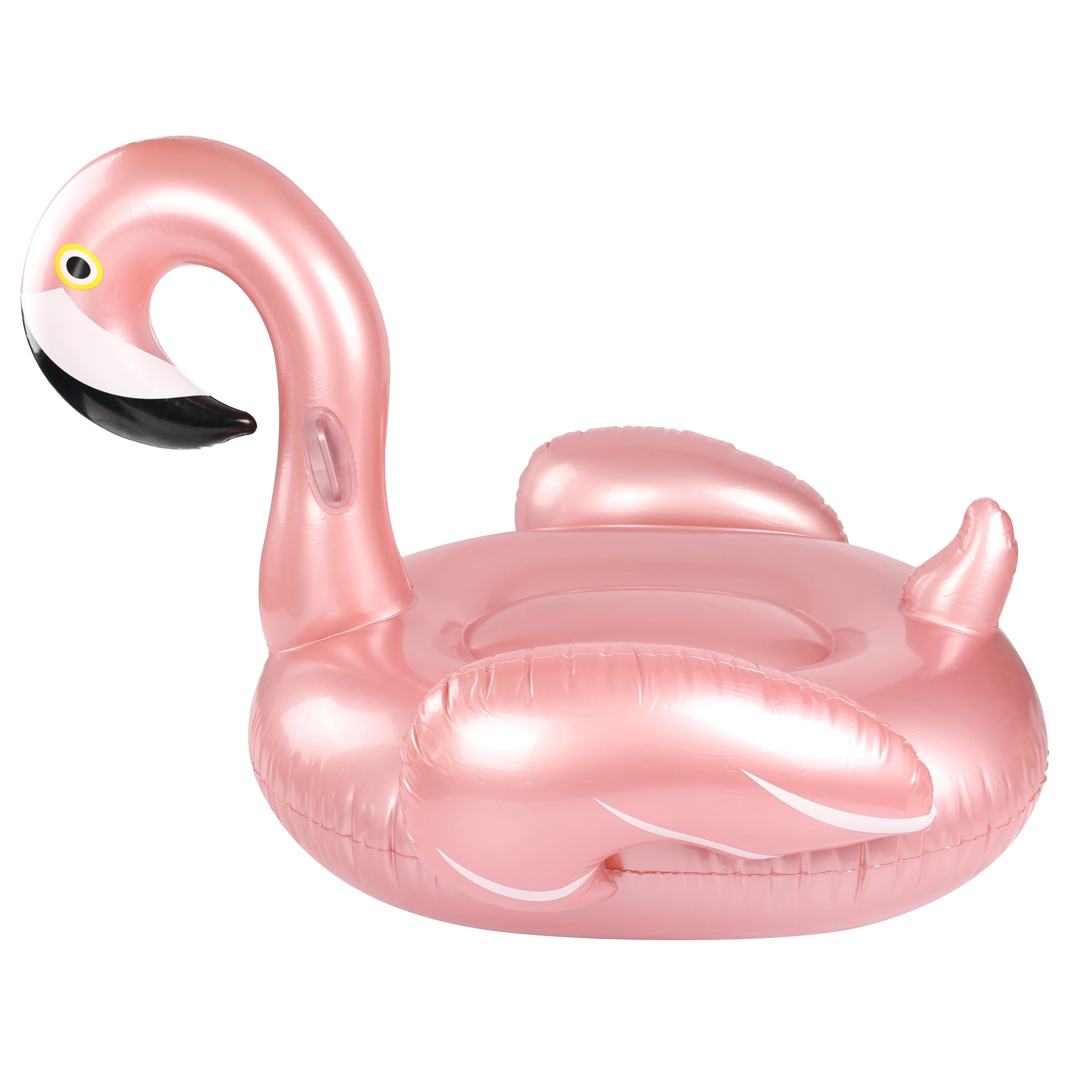 Hot sale pearl pink flamingo inflatable lounge pool float with handles