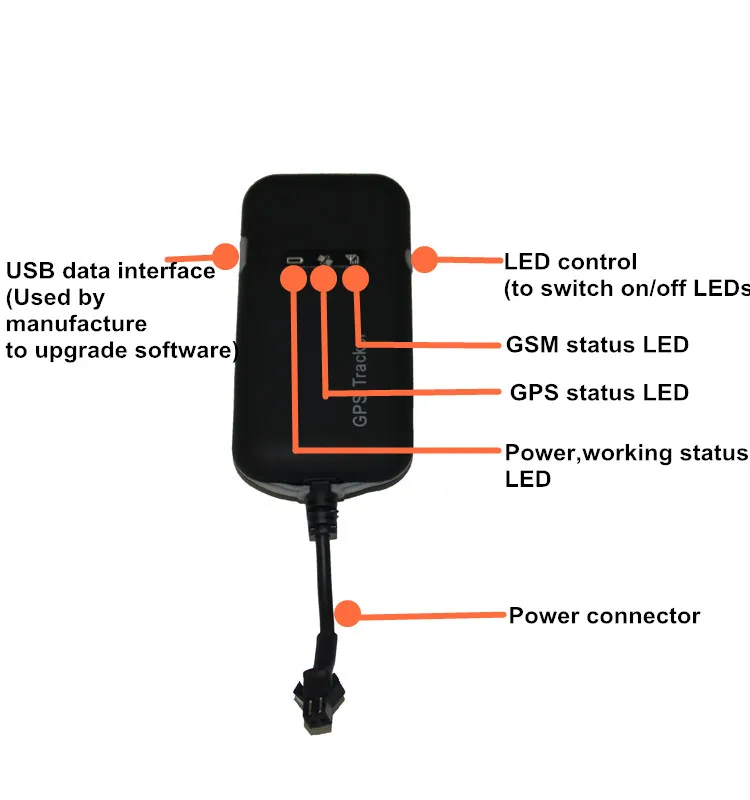 GT02 GPS tracker for car/elctric bicycle/motorcycle/ vehicle 4 band GPS tracker GT02A Google with platform real time anti-theft
