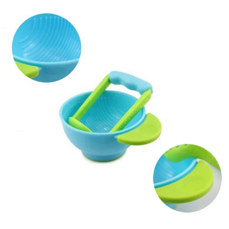 Baby Tableware Plastic Food Grinding Bowl Manual Mash and Serve food grinder machine