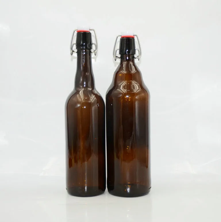 Factory cheap price wholesale 1 liter glass beer bottle with swing top