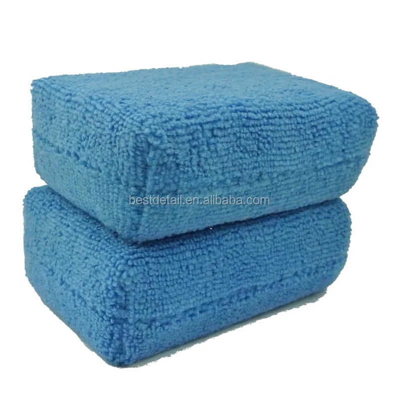 Auto Detailing Buffing Polishing Cleaning Blue Square Car Wash Sponge Foam Pad Microfiber Wax Applicator