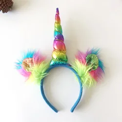 Wholesale  rainbow unicorn headband plush