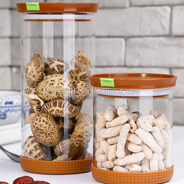 Factory direct sale 3 in 1 set combine high borosilicate air tight food storage glass jars containers