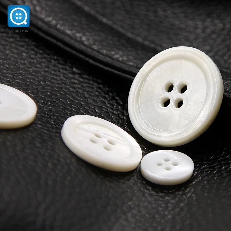 SK Custom Size 14L-44L Shell Button White Mother of Pearl River Shells Shirt Buttons
