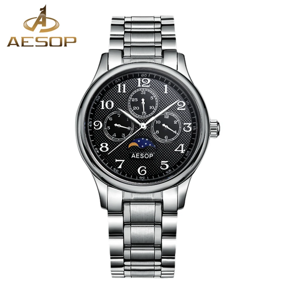 Aesop popular Mens Week Display Sapphire Crystal Chronograph Quartz Wrist watches