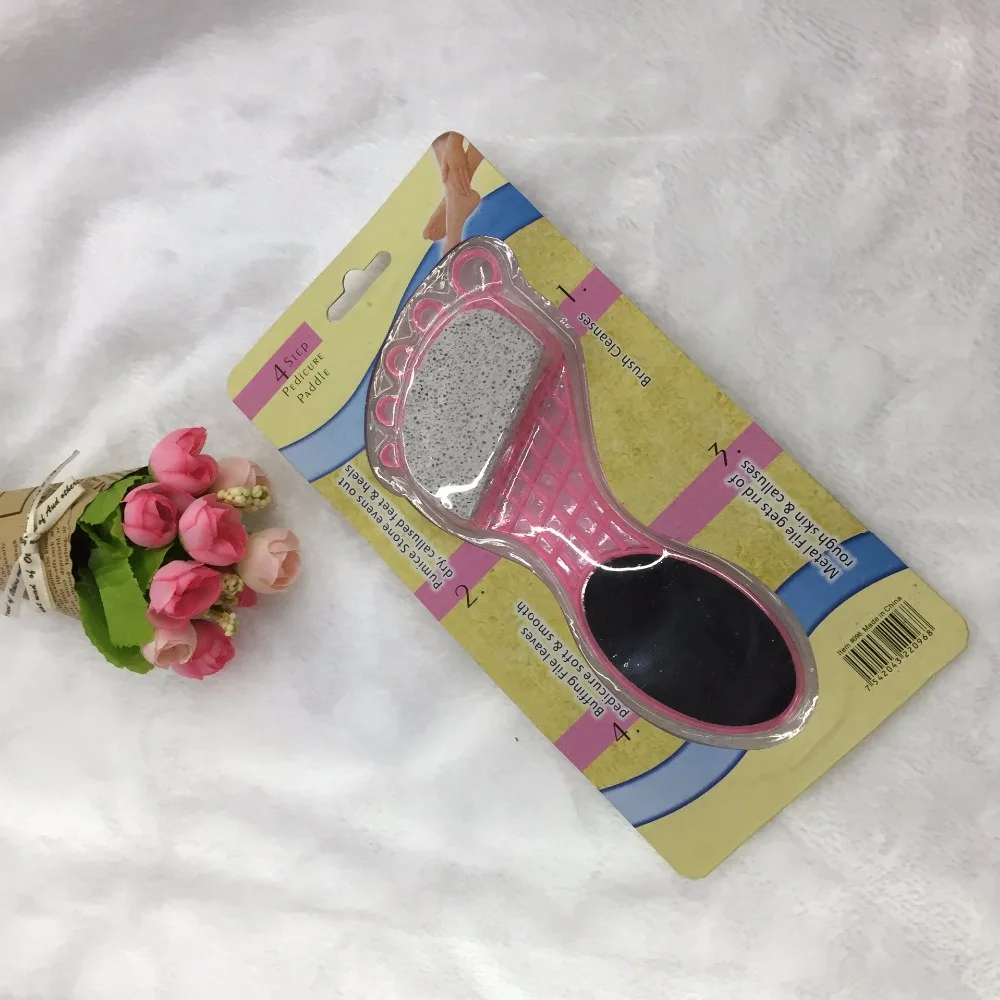 4 in 1 health care nail cleansing brushes set foot pedicure paddle pumice stone buffer exfoliating scrubber dead skin remover