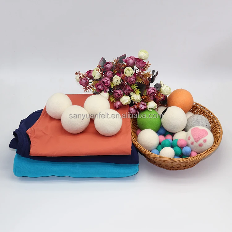 Premium White 100% New Zealand Organic Sheep felt tumble 7cm 8cm 9cm wool dryer ball