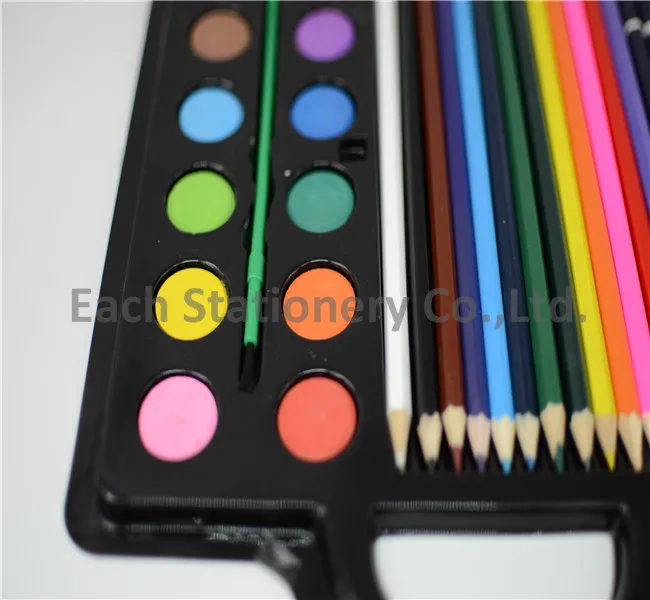 best sale kids painting set 9 colors solid watercolor with plate for promotion