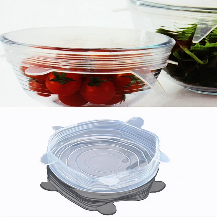 Best Seller Set of 6 Silicone Pot Cover Lid, Fresh Silicone Food Cover