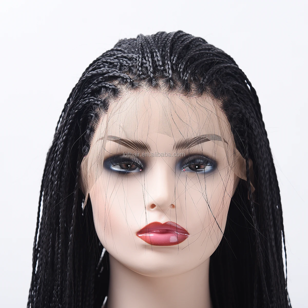 
micro braiding synthetic hair lace front wigs and braided wigs for Africans black men 