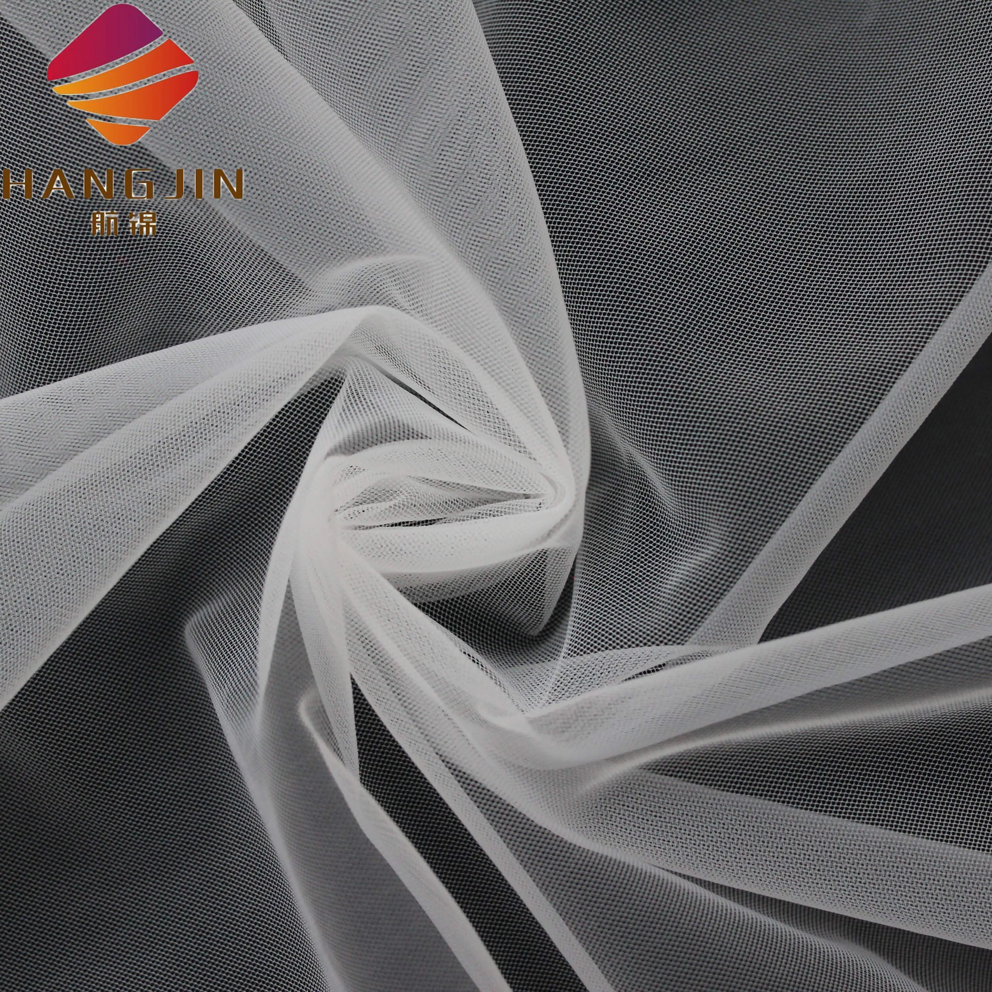 100% 20D нейлоновая прозрачная вязаная сетчатая мягкая белая свадебная фата для платья иллюзионная Тюлевая ткань