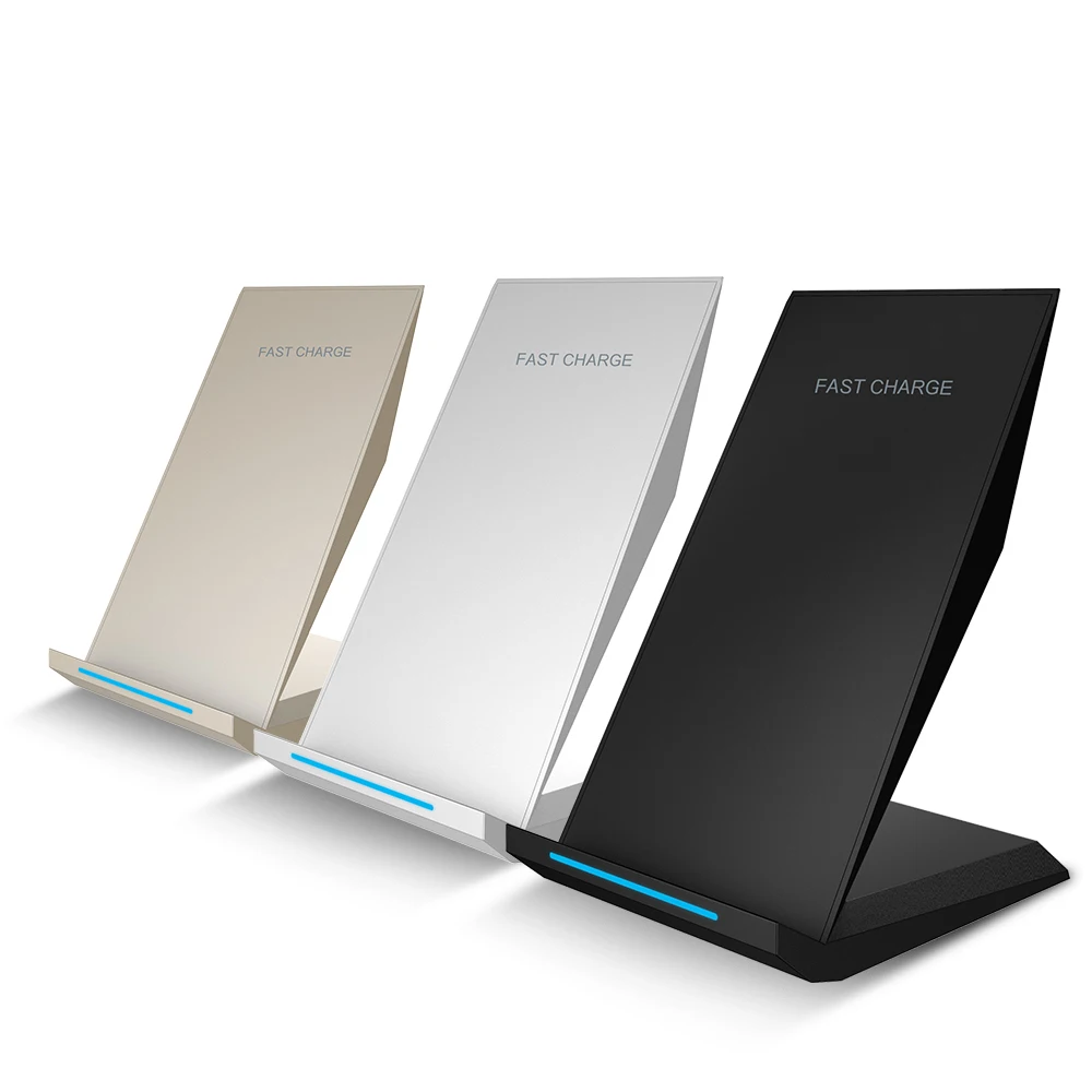 Двухкатушечный парусник Быстрая зарядка 10 Вт Qi Беспроводное зарядное устройство подставка для мобильного телефона