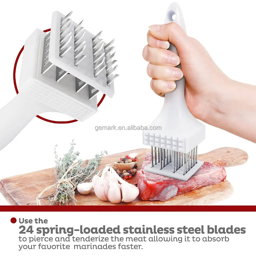 Инструменты для приготовления пищи 3-сторонняя квадратном каблуке Острый размягчитель с иглы из нержавеющей стали 2 в 1 из мяса и птицы ..