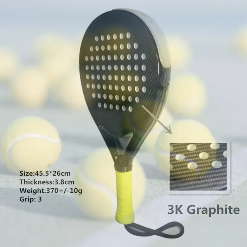 Customized 38MM thick paddel tennis racket with decal printing