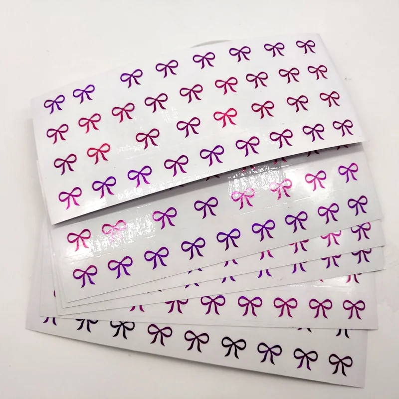 Transparent Stickers Printing Custom Foil Bow Kiss Cut Sticker Sheets