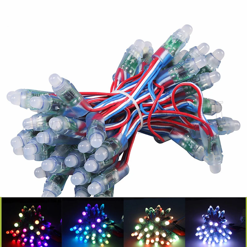 Digital LED Pixel Light 12mm WS2811 IC Full Color Pixel High LED Module Light DC 5V input IP68 waterproof RGB color from factory