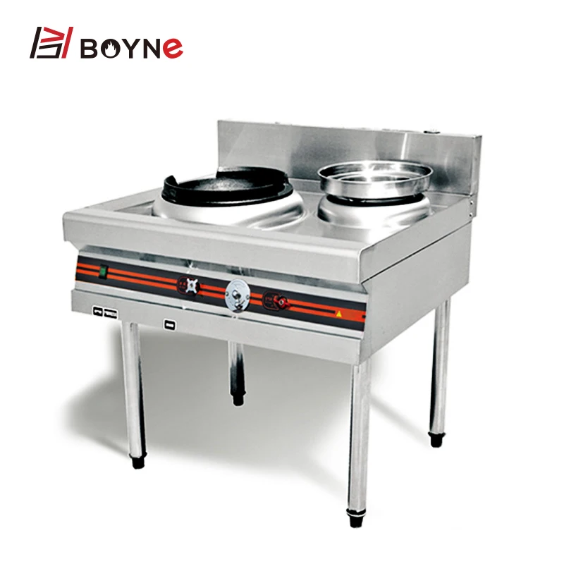 
 Китайский газовый вок с газовой кастрюлей сжиженного углеводородного газа с задней кастрюлей, коммерческий большой кухонный вок с одной горелкой  