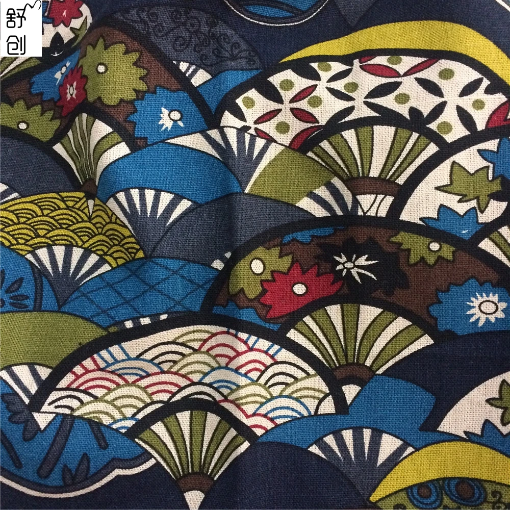 
Fan pattern japanese printed cotton fabric 