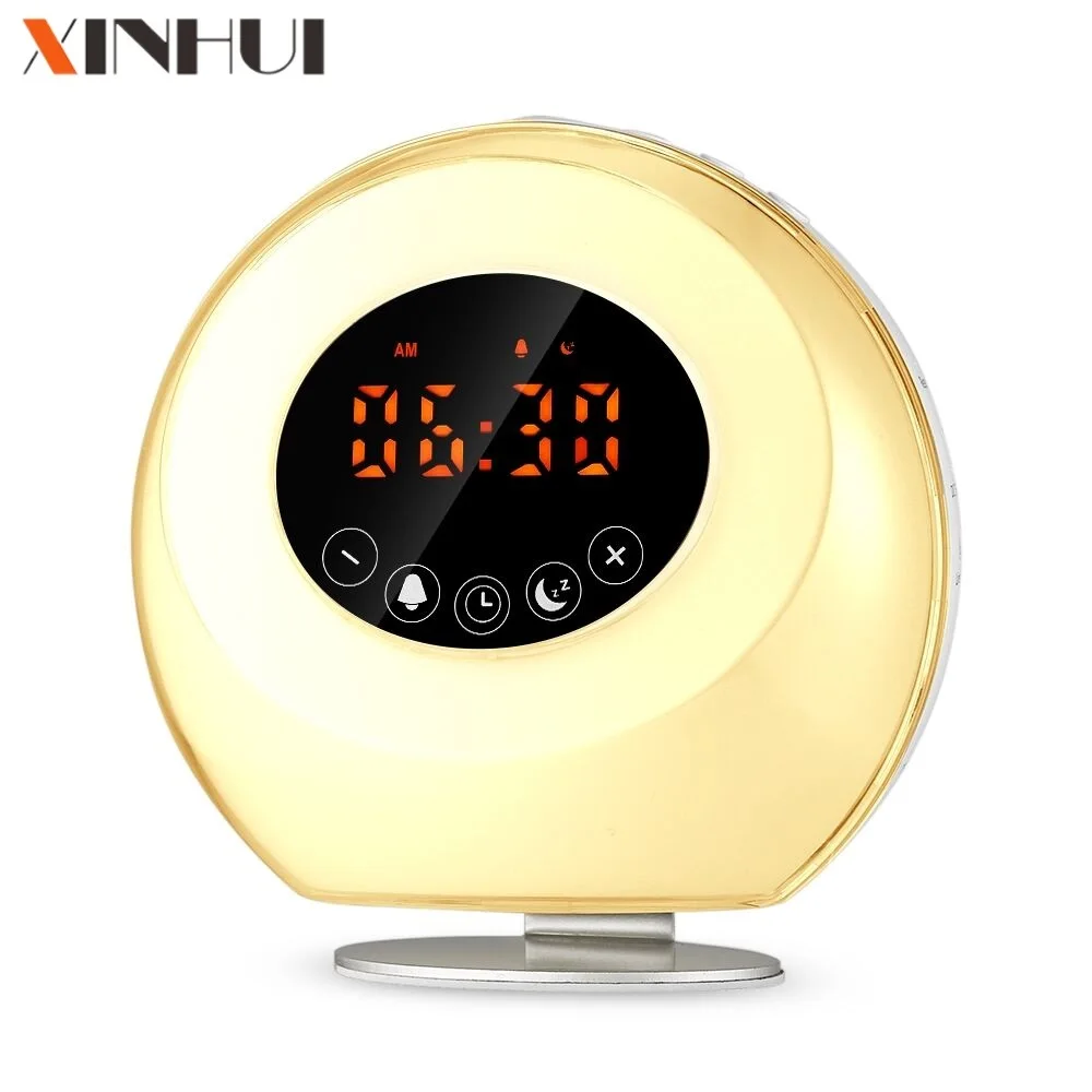 Лидер продаж 2022, будильник с подсветкой восхода солнца, Настольные Цифровые часы с будильником