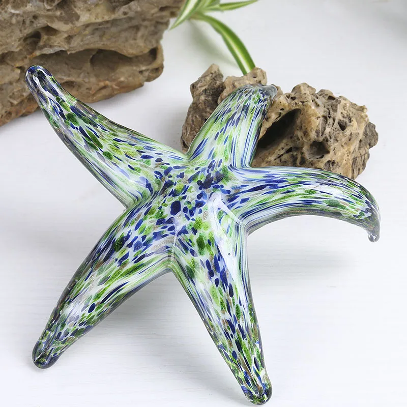 Starfish Paperweight Art Glass Collectible Fish Figurines Home Table Wedding Decor H&D Crystal Home Decoration Europe Folk Art