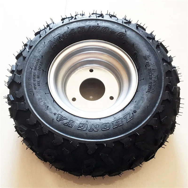 China wholesale very durable 145/70-6 Rubber Front Rear Tires with Rims for ATV Go Kart