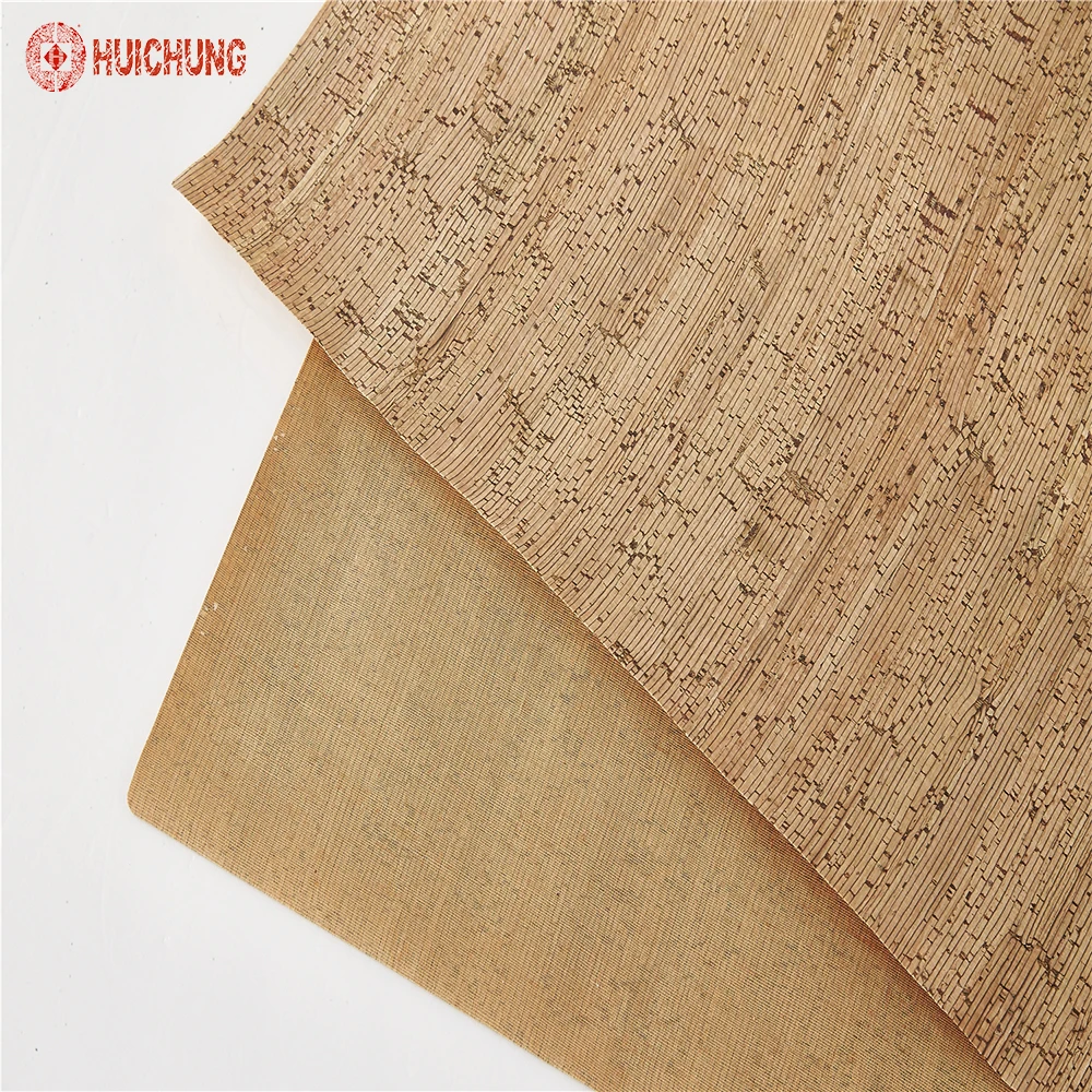 Manufacturers of cork products Bamboo grain cork fabric to make bags and shoes