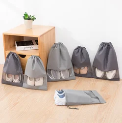 Customized Color Transparent Dust Travel Non-woven Drawstring Shoe Storage bag