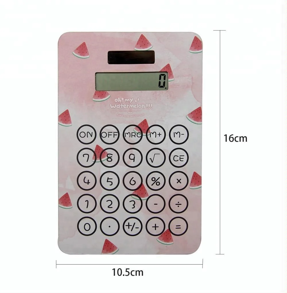 NEW Cute Pink Solar Energy Mini handheld ultra-thin Card Portable Calculator/8 Digits Pocket Calculator
