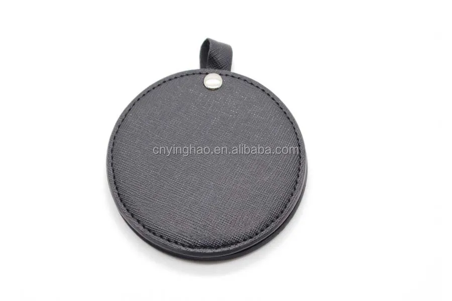 
Custom wholesale high quality circular cosmetic pocket mirror with PU leather for promotional gift 