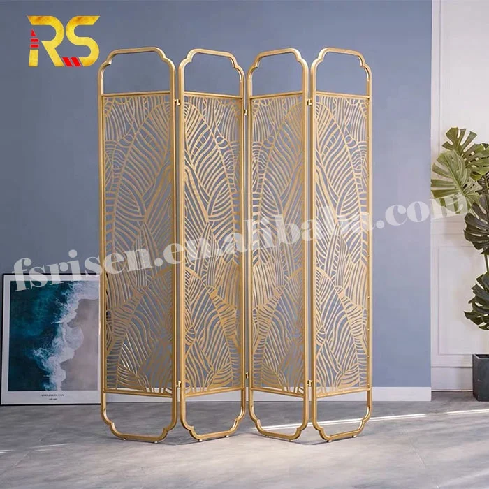 Foshan decorative stainless steel frame fabric room dividers partitions screen folding partition wall divider