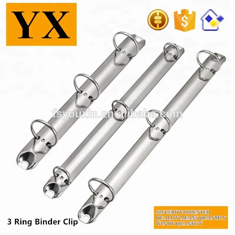 Папка для бумаг 264 мм, 3 кольца, металлический зажим, матовый черный кольцевой механизм для папки