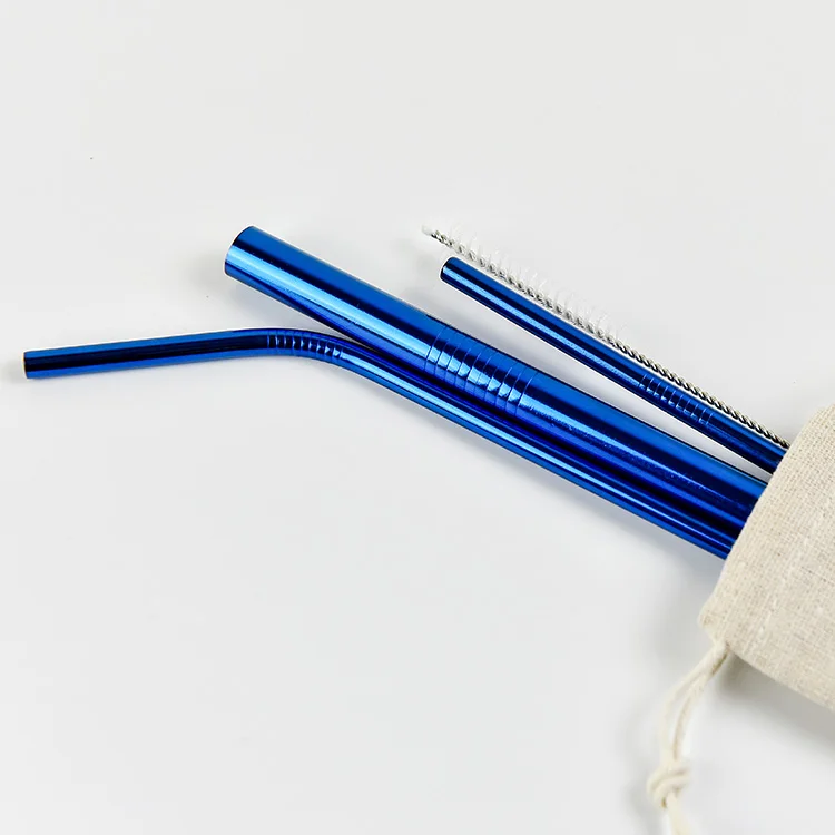 Food Grade Approved Reusable Food Grade Gold Stainless Steel 18/8 Straw Set