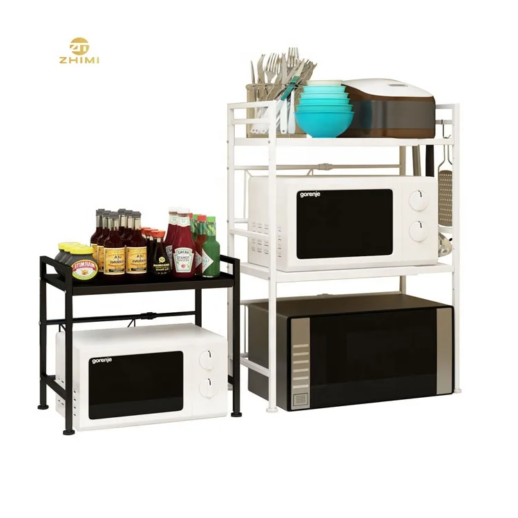 Multifunction metal kitchen shelves 3 tier kitchen adjustable storage rack for  utensil stand