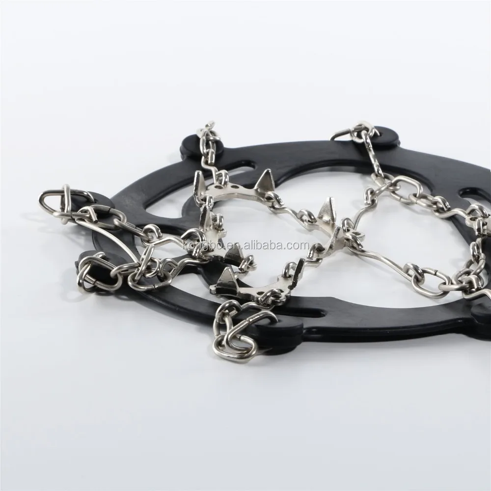 KongBo Outdoor Snow Traction Cleats  Stainless Steel Spikes & Grips  Non-Slip Ski Ice Safety Crampons for Shoes Covers S/M/L/XL