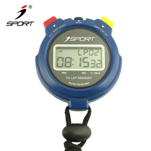 Professional 10 Lap/Split Memory Handheld LCD Gym Chronograph Timer for Racing
