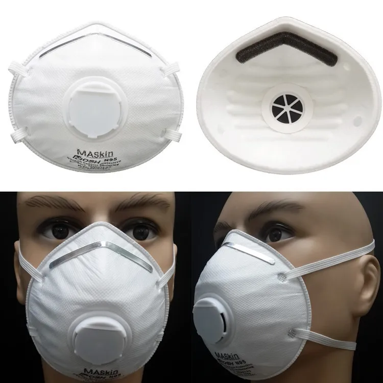 Barato mask N95 Valvula N95 Respirador PM2.5 Valvula N95 MS6155L moulded N95 Valvula respirator filter N95 Respirador Mascara
