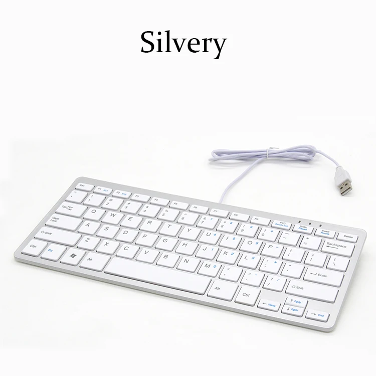 Factory Price 78 Keys Mini White Wired Keyboard small keyboard For PC and Laptop
