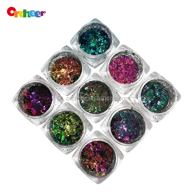 2018 Orcheer New Colorized Chameleon Flakes color shift flakes for Nail gel polish and Nail art