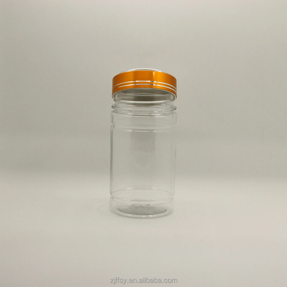 Aluminum lid 200ml airless saffron storage bottle  medecine pet plastic bottle capsule jar container
